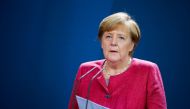 German Chancellor Angela Merkel gives a statement following her video conference with officials from Germany's largest cities in Germany on Covid-19, on October 9, 2020 at the Chancellery in Berlin Germany is experiencing a 