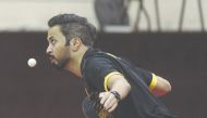 Qatar SC and Al Sadd players are seen in action during their Amir Cup Table Tennis Championship matches in Doha yesterday