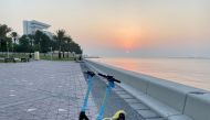 A couple of e-scooters parked along Doha Corniche. Photo credit: Raynald C Rivera/The Peninsula