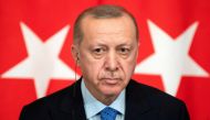 FILE PHOTO: Turkish President Tayyip Erdogan attends a news conference during a visit to Moscow, Russia, March 5, 2020. Pavel Golovkin/Pool via REUTERS