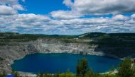 This photo taken on July 21 2020, shows what's left of the Jeffrey mine in Asbestos, Quebec, Canada. AFP / Eric Thomas 