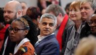 FILE PHOTO: Mayor of London Sadiq Khan participates in a rally in London, Britain March 3, 2020. Reuters/Toby Melville/File Photo