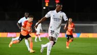Real Madrid's Brazilian forward Vinicius Junior runs with the ball during the UEFA Champions League group B football match between Real Madrid and Shakhtar Donetsk at the Alfredo di Stefano stadium in Valdebebas on the outskirts of Madrid on October 21, 2
