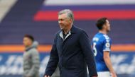 Everton's Italian head coach Carlo Ancelotti reacts at the final whistle during the English Premier League football match between Everton and Liverpool at Goodison Park in Liverpool, north west England on October 17, 2020.  / AFP / POOL / Peter Byrne /