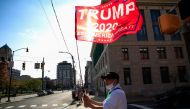 Trump supporters from Japan gather to show support for the President on October 23, 2020 in Scranton, Pennsylvania.  AFP / Kena Betancur