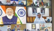 Minister of State for Energy Affairs, the President and CEO of Qatar Petroleum (QP), H E Saad Sherida Al Kaabi, during an interactive discussion with India’s Prime Minister Narendra Modi and global energy sector leaders.