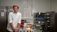 Belgian chocolatier Pierre Marcolini poses in his kitchen workshop after being crowned best pastry chef in the world by his peers at international competition, in Brussels, Belgium October 27, 2020. Picture taken October 27, 2020. REUTERS/Johanna Geron