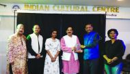 Members of Indian Cultural Centre felicitating singers during the event.