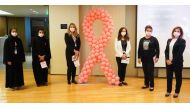 Doha Bank staff during the ‘PinkDay’ celebration to mark Breast Cancer Awareness Month.