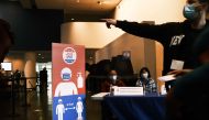 NEW YORK, NEW YORK - OCTOBER 28: People vote at the Brooklyn Museum during early voting on October 28, 2020 in New York City. Election officials are trying to ensure that the voting process is both safe and efficient due to the coronavirus (COVID-19) pand