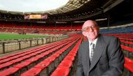May 17, 2000 Nobby Stiles sits in the stands at Wembley, as QXL launch the 'end of an era' auctions Action Images via Reuters/Richard Heathcote/File Photo