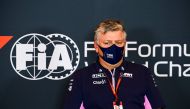 Racing Point's CEO and Team Principal Otmar Szafnauer attends a press conference at the Autodromo Internazionale Enzo e Dino Ferrari race track in Imola, Italy, on October 30, 2020, two days ahead of the Formula One Emilia Romagna Grand Prix.  AFP PHOTO /