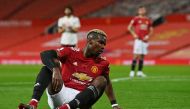 Soccer Football - Premier League - Manchester United v Arsenal - Old Trafford, Manchester, Britain - November 1, 2020 Manchester United's Paul Pogba reacts after fouling Arsenal's Hector Bellerin resulting in Arsenal being awarded a penalty by referee Mik