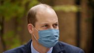 File photo: Britain's Prince William wears a protective mask as he visits St. Bartholomew's Hospital in London, Britain October 20, 2020. Matt Dunham/Pool via Reuters 