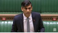 A video grab from footage broadcast by the UK Parliament's Parliamentary Recording Unit (PRU) shows Britain's Chancellor of the Exchequer Rishi Sunak as he gives an update of the economy in the House of Commons in London on November 5, 2020. AFP PHOTO / P