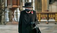 Queen Elizabeth attends a ceremony in London's Westminster Abbey to mark the centenary of the burial of the Unknown Warrior, in Britain November 4, 2020. Picture taken November 4, 2020. Aaron Chown/Pool via REUTERS