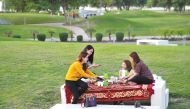 Residents enjoy the good weather at Al Bidda Park. Pics: Salim Matramkot/The Peninsula