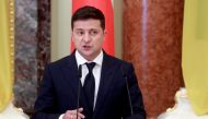 FILE PHOTO: Ukrainian President Volodymyr Zelenskiy speaks during a joint news briefing with Polish President Andrzej Duda (not pictured) as they meet in Kyiv, Ukraine October 12, 2020. REUTERS/Valentyn Ogirenko/Pool/File Photo
