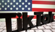 FILE PHOTO: A 3D printed Tiktok logo is placed on a keyboard in front of U.S. flag in this illustration taken October 6, 2020. Picture taken October 6, 2020. REUTERS/Dado Ruvic/Illustration/File Photo
