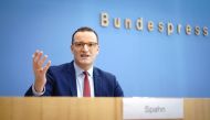 German Health Minister Jens Spahn presents the interim report on the Concerted Action on Nursing Care on November 13, 2020 in Berlin, amid the coronavirus Covid-10 pandemic.  / AFP / POOL / Kay Nietfeld