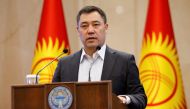 Kyrgyzstan's Prime Minister Sadyr Japarov delivers a speech during an extraordinary session of parliament in Bishkek, Kyrgyzstan October 16, 2020. REUTERS/Vladimir Pirogov/File Photo
