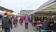 View of the Hakaniemi Sunday market, amid the coronavirus disease (COVID-19) outbreak in Helsinki, Finland November 1, 2020. Lehtikuva/Markku Ulander via REUTERS