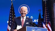 WILMINGTON, DELAWARE - NOVEMBER 16: U.S. President-elect Joe Biden delivers remarks about the U.S. economy during a press briefing at the Queen Theater on November 16, 2020 in Wilmington, Delaware. Mr. Biden and his advisors continue to work on the long t