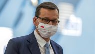 FILE PHOTO: Poland's Prime Minister Mateusz Morawiecki arrives for the fourth day of the European Council meeting in Brussels, Belgium, July 20, 2020. Stephanie Lecocq/Pool via REUTERS
