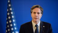 (FILES) In this file photo former US Deputy Secretary of State Antony J Blinken gives a joint press conference following a meeting with Foreign Affairs member of the anti-Islamic State coalition on June 2, 2015 in Paris. / AFP / STEPHANE DE SAKUTIN