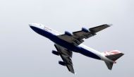 File photo: A British Airways Boeing 747 G-CIVD leaves London Heathrow airport on its final flight, the first of 31 jumbo jets to be retired early by the airline due to the coronavirus disease (COVID-19) pandemic, in London, Britain August 18, 2020. Reute