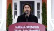 Canada's Prime Minister Justin Trudeau attends a news conference at Rideau Cottage, as efforts continue to help slow the spread of the coronavirus disease (COVID-19), in Ottawa, Ontario, Canada November 20, 2020. REUTERS/Blair Gable
