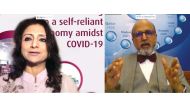 Dr. R Seetharaman (right) speaking during the Qatar Trade Summit.
