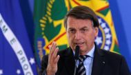 Brazil's President Jair Bolsonaro speaks during a ceremony at the Planalto Palace in Brasilia, Brazil November 26, 2020. REUTERS/Adriano Machado
