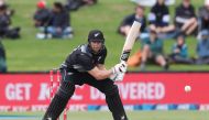 New Zealand’s Glenn Phillips bats during the second Twenty20 International cricket match between New Zealand and the West Indies at the Bay Oval in Mount Maunganui on November 29, 2020. / AFP / MICHAEL BRADLEY