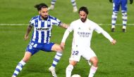 Deportivo Alaves' Jota in action with Real Madrid's Isco REUTERS/Javier Barbancho