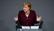 German Chancellor Angela Merkel delivers a speech during a session at the Bundestag (lower house of parliament) on November 26, 2020 in Berlin on measures to curb the spread of the novel coronavirus (COVID-19). / AFP / Tobias SCHWARZ
