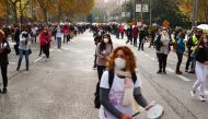 Protestors march in support of public health services amid the coronavirus disease (COVID-19) pandemic in Madrid, Spain, November 29, 2020. REUTERS/Javier Barbancho