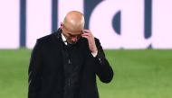 Real Madrid coach Zinedine Zidane reacts REUTERS/Javier Barbancho