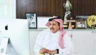 Qatar Chamber Chairman Sheikh Khalifa bin Jassim Al Thani during a meeting of the Board of Directors of the Arab-British Chamber of Commerce.