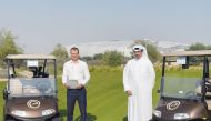 General Manager of Education City Golf Club, Michael Braidwood (left), and Commercial Bank EGM Chief Marketing Officer, Hussein Al Abdulla, in Doha recently. 