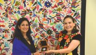 Mexican Ambassador to Qatar H E  Graciela Gomez Garcia honouring Cristina Cobos during an event held recently.