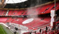 An aerosol generator is seen at Johan Cruijff Arena, the stadium of Ajax Amsterdam, in Amsterdam, Netherlands December 7, 2020. Reuters/Piroschka van de Wouw