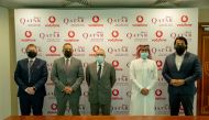 Qatar National Tourism Council COO Berthold Trenkel; Vodafone Qatar COO Diego Camberos and other officials at the MoU signing ceremony at QNTC headquarters yesterday.