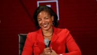 FILE PHOTO: Former National Security Advisor and U.S. Ambassador to UN Susan Rice, speaks on stage at the Women In The World Summit in New York, U.S, April 11, 2019. REUTERS/Brendan McDermid/File Photo

