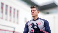 Bayern Munich's Robert Lewandowski during training FC Bayern/Handout via REUTERS 