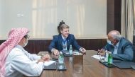 Lord Mayor of City of London, William Russell, during a meeting with Qatari officials.
