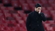 Arsenal manager Mikel Arteta reacts Pool via REUTERS/Laurence Griffiths 