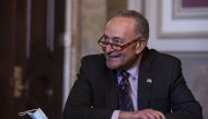 Senate Minority Leader Chuck Schumer (D-NY) meets virtually with incoming Secretary of Housing and Urban Development Marcia Fudge on December 17, 2020 in Washington, DC. Tasos Katopodis/Getty Images/AFP