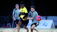 The ladies football event at the QOC Beach Games produced thrilling action.