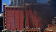 Smoke billows from the site of an explosion in the area of Second and Commerce in Nashville, Tennessee, U.S. December 25, 2020. (Andrew Nelles/Tennessean.com via Reuters)